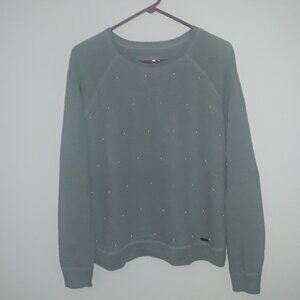 Abercrombie & Fitch Lg Lightweight Gray Sweatshirt w/White Pearls
